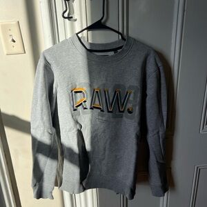G-Star Gray Crewneck Sweater with Bold Print